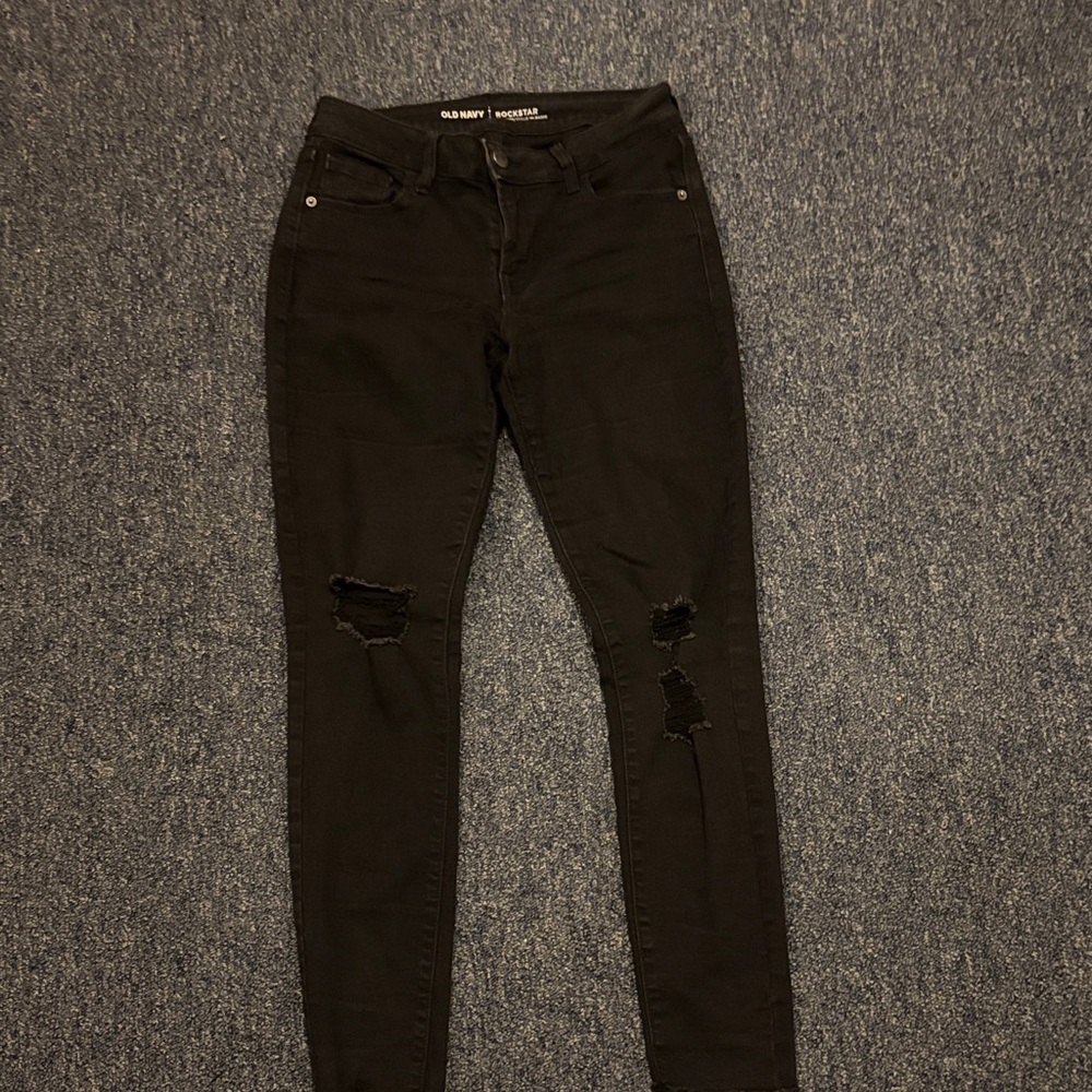 Old Navy Distressed Black Skinny Jeans